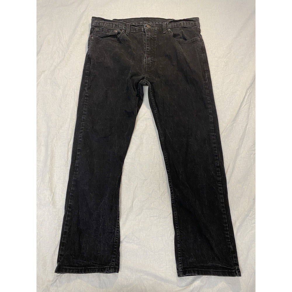 Levi's 505 Regular Fit Jeans Mens 38x30 (28) Black Denim WaterLess Stretch
